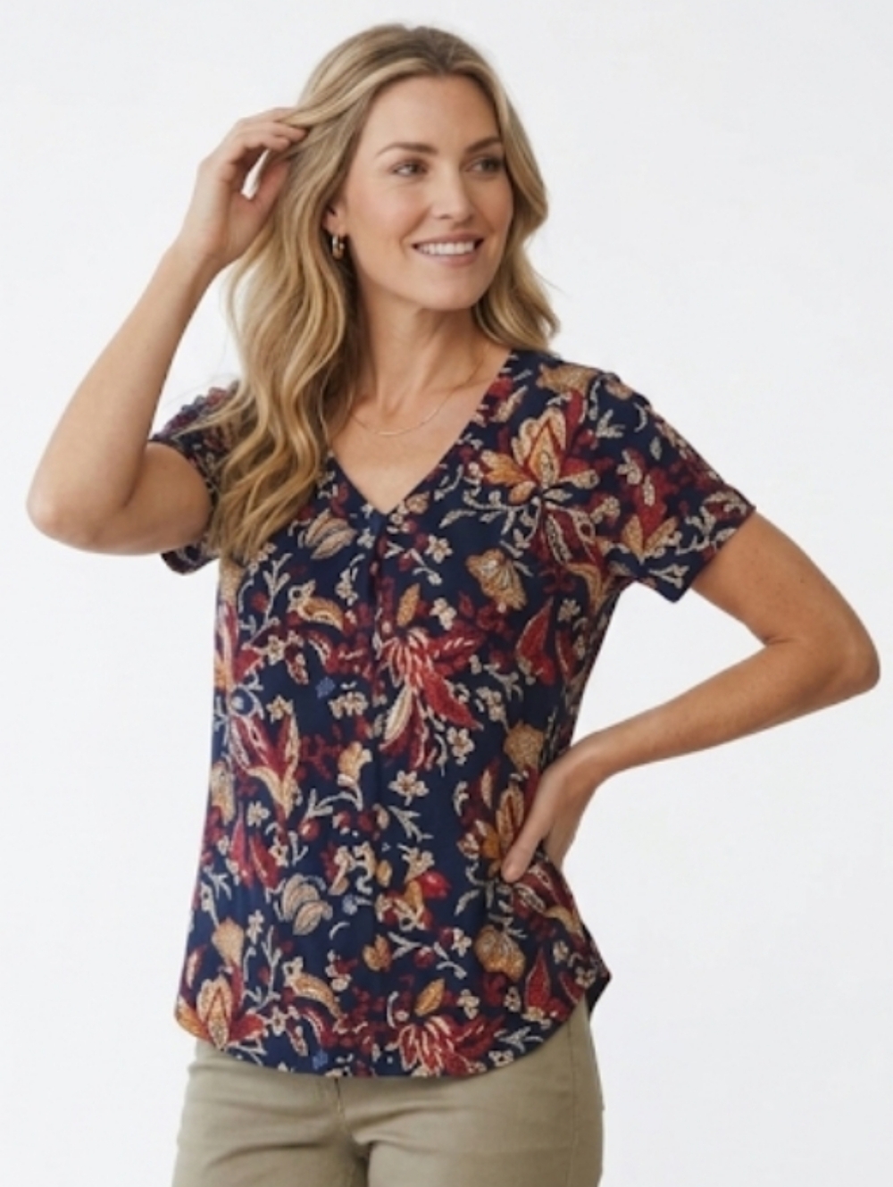 "Van Heusen" Very Pretty & Colorful Floral Blouse – Size M
